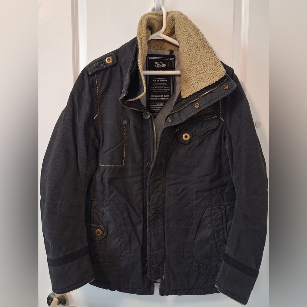 Tough Jeansmith Men's Black Jacket with Sherpa Lining